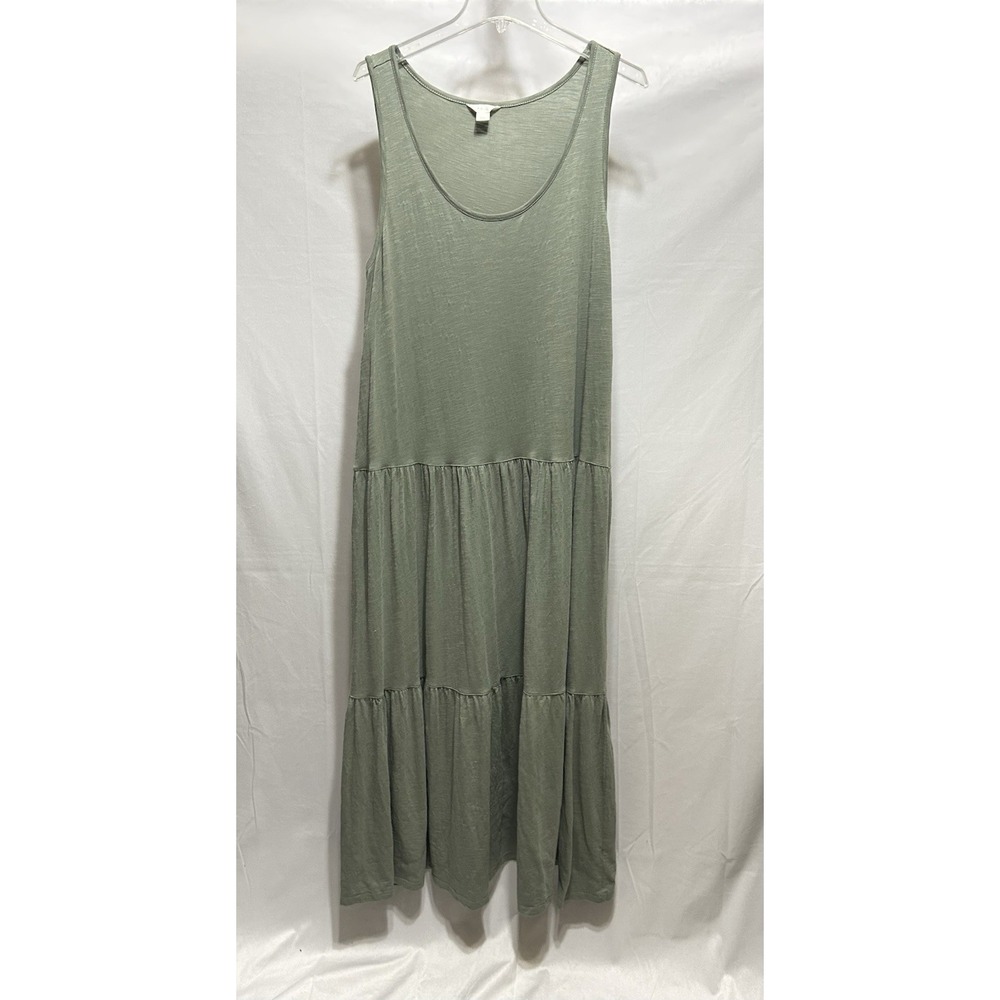 Caslon Womens L Maxi Green‎ Sleeveless Soft Comfort Dress